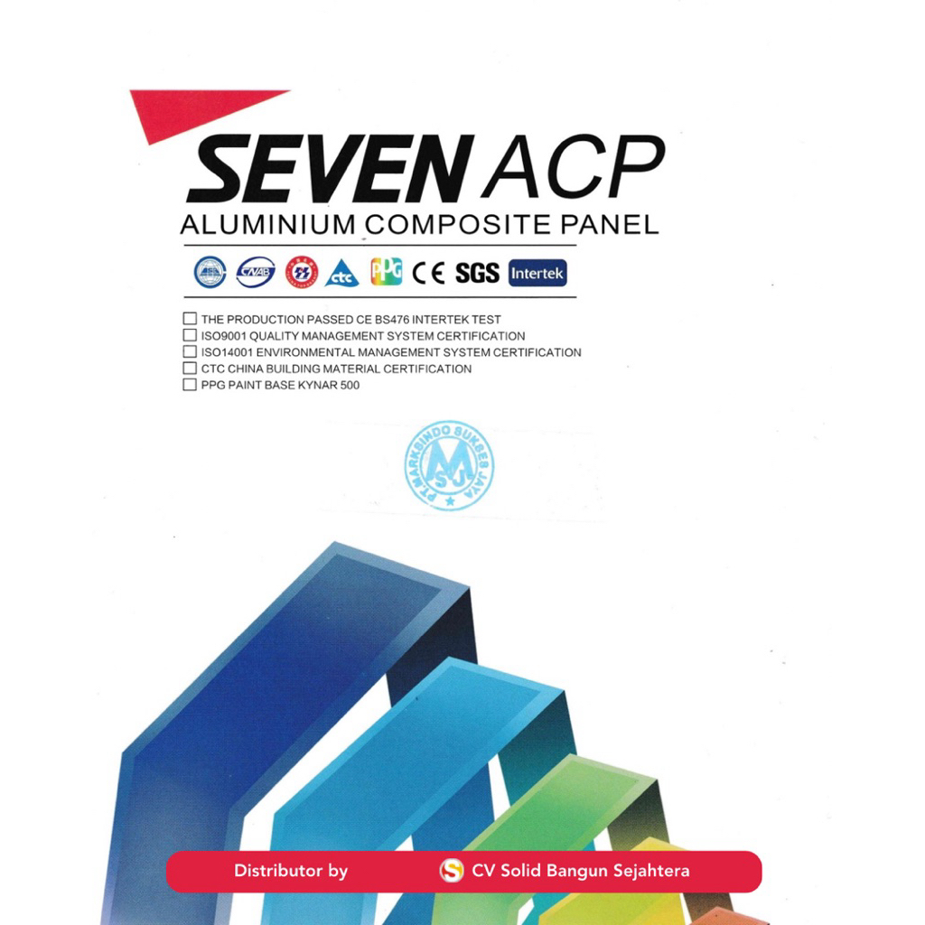 ACP SEVEN 1,22x2,44. Tebal 4mm skin 0,3 PVDF