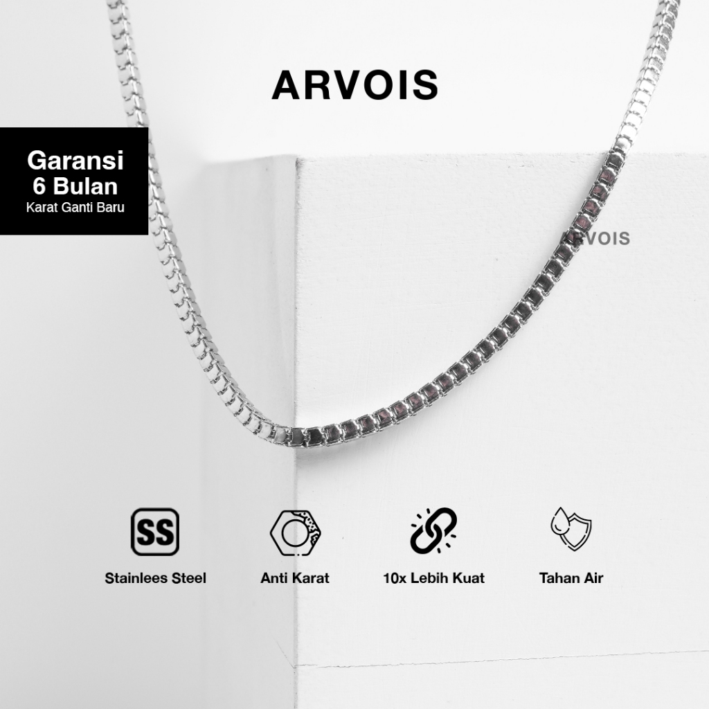 ARVOIS - Kalung Pria Wanita Titanium Anti Karat - Greig