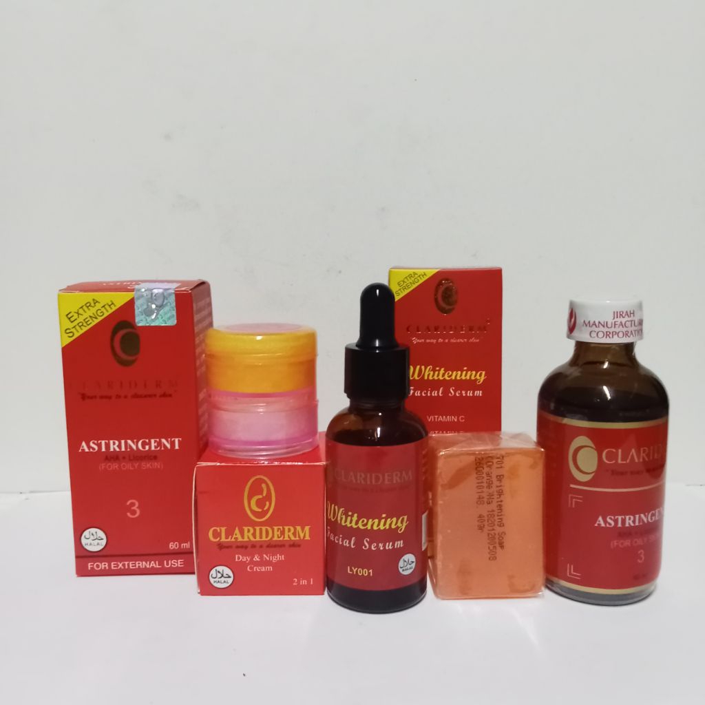 Paket Cream Clariderm Susun Original 4in1 ( Cream Serum Sabun Oren Ori Toner Clariderm Original)