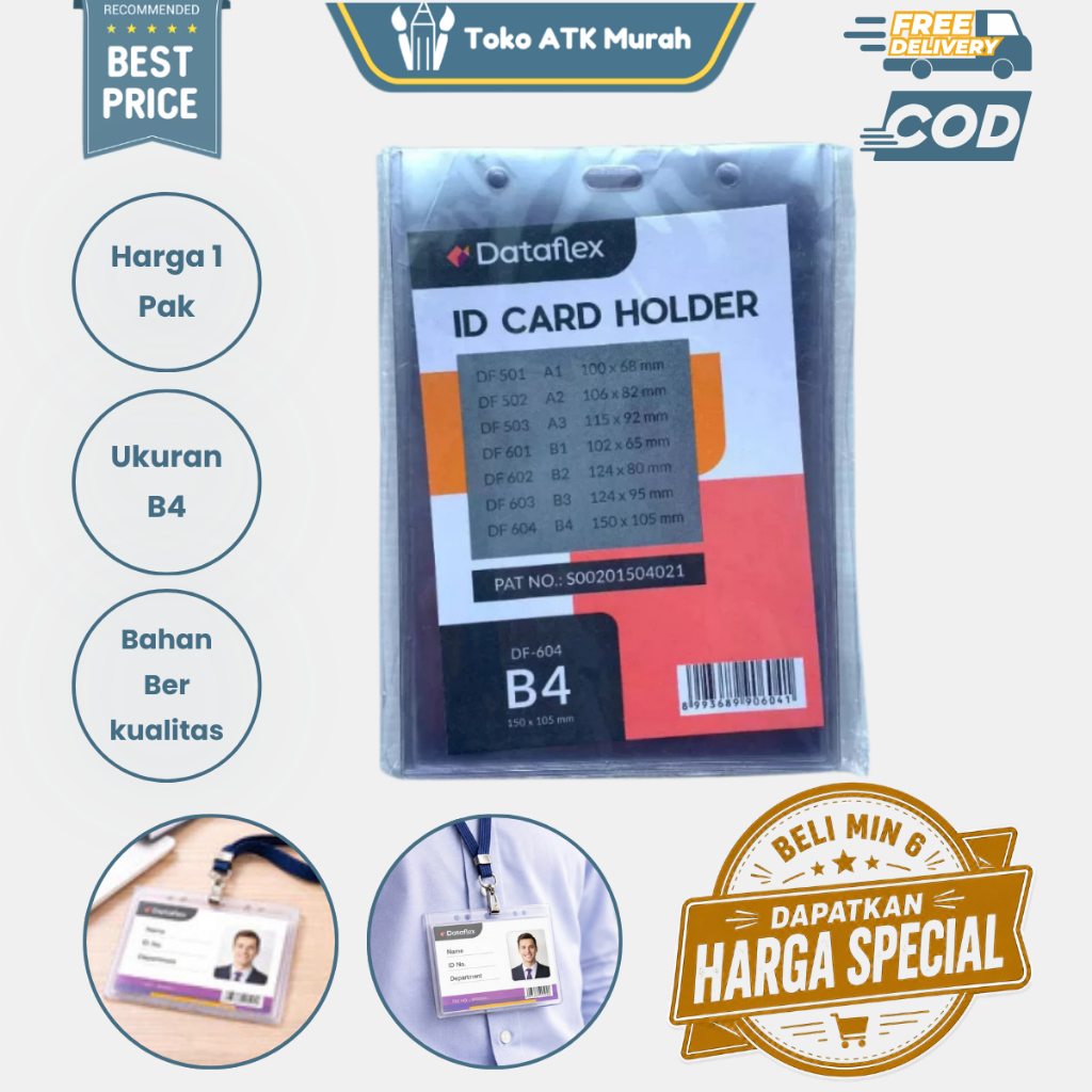 Plastik Id Card Case B4 | Plastik Name Tag / Plastik Nama Landscape