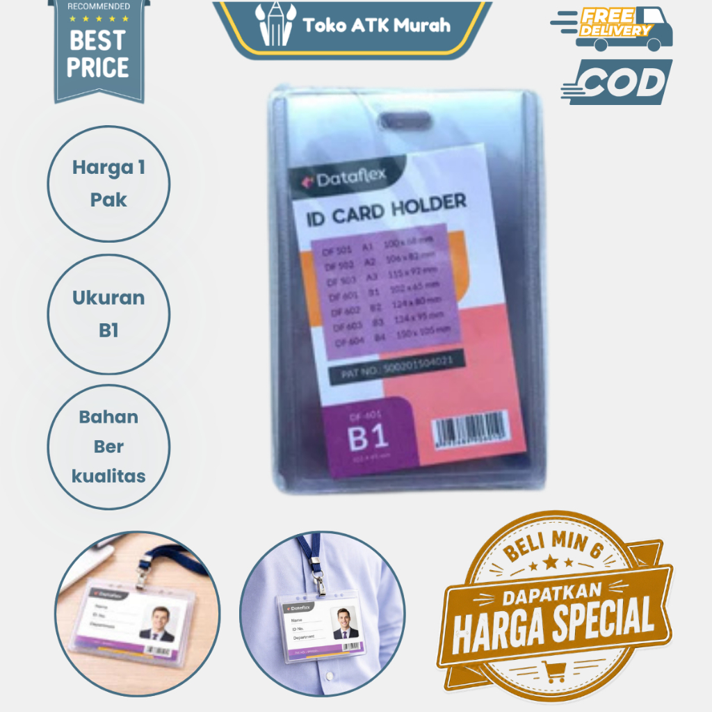 Plastik Id Card Case B1 | Plastik Name Tag / Plastik Nama Landscape