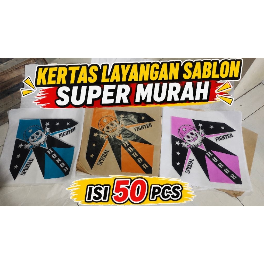 kertas layangan super sablon murah isi 50 pcs