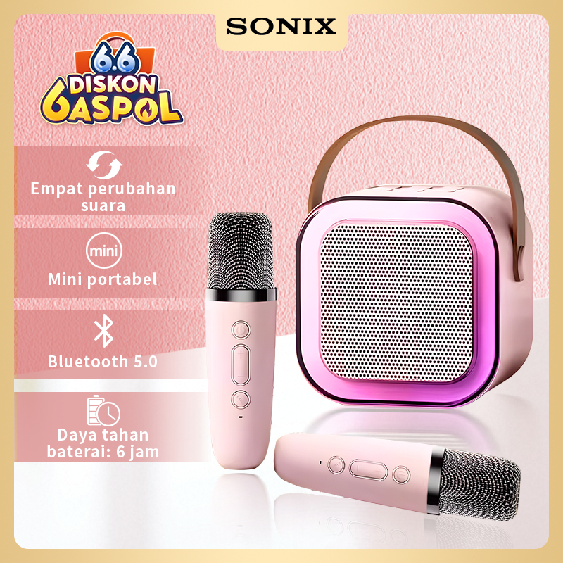 Sonix Karaoke Bluetooth Speaker SK02 Mini Portable Speaker with MIC Full Bass Wireless ktv Cute Wire