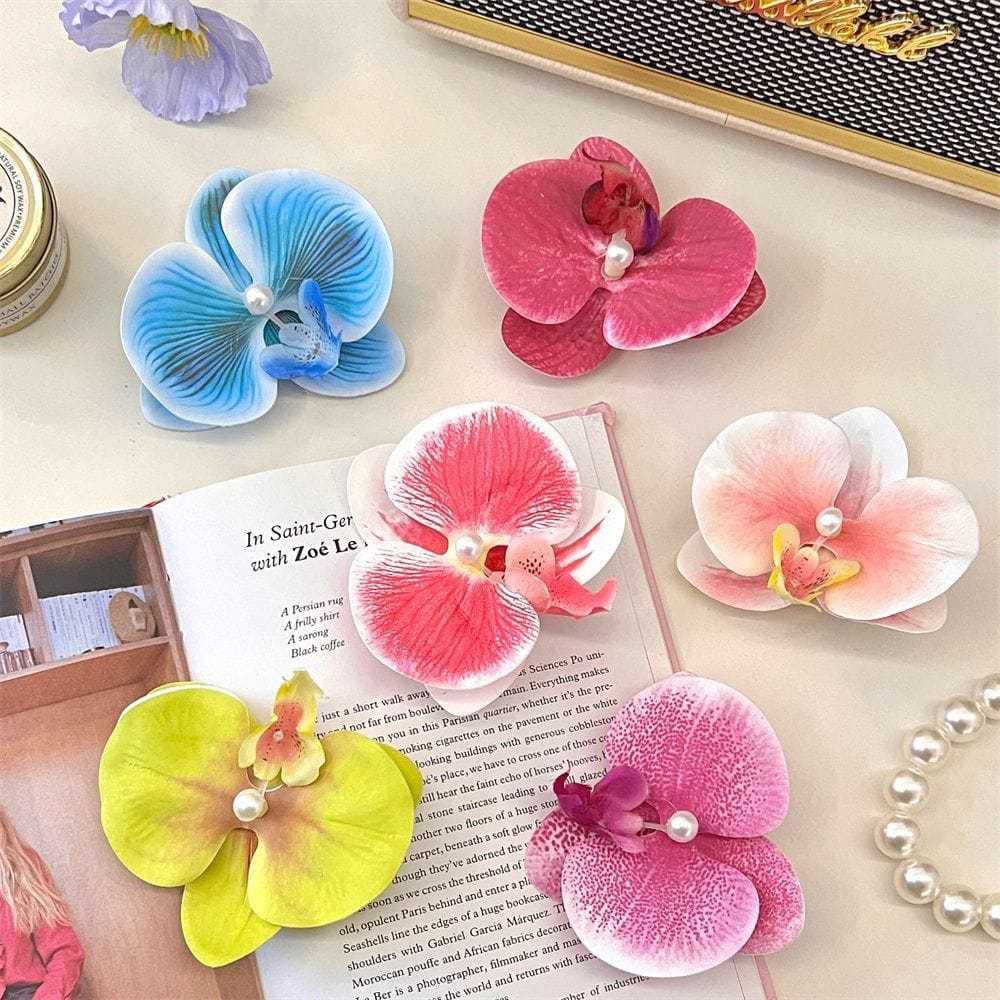 Jepit Bunga Orchid Jepit Rambut Bunga Anggrek / Jepit Rambut Kekinian / Aksesoris Rambut Bunga Anggr