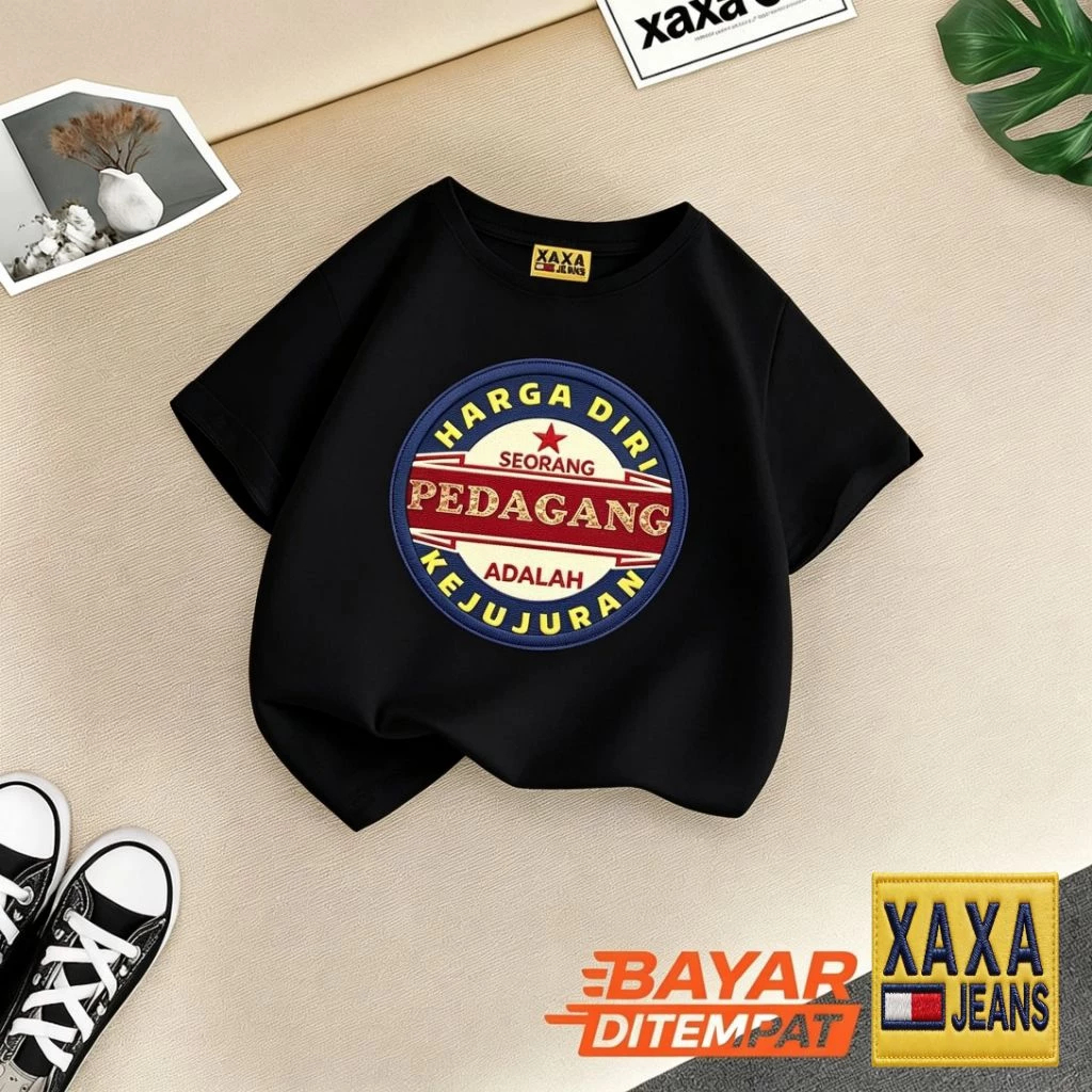 Kaos Anak Uniseks Lengan Pendek Motif Kata-kata Bijak Bahan Import Full Cotton Combed 30 s Adam Nyam