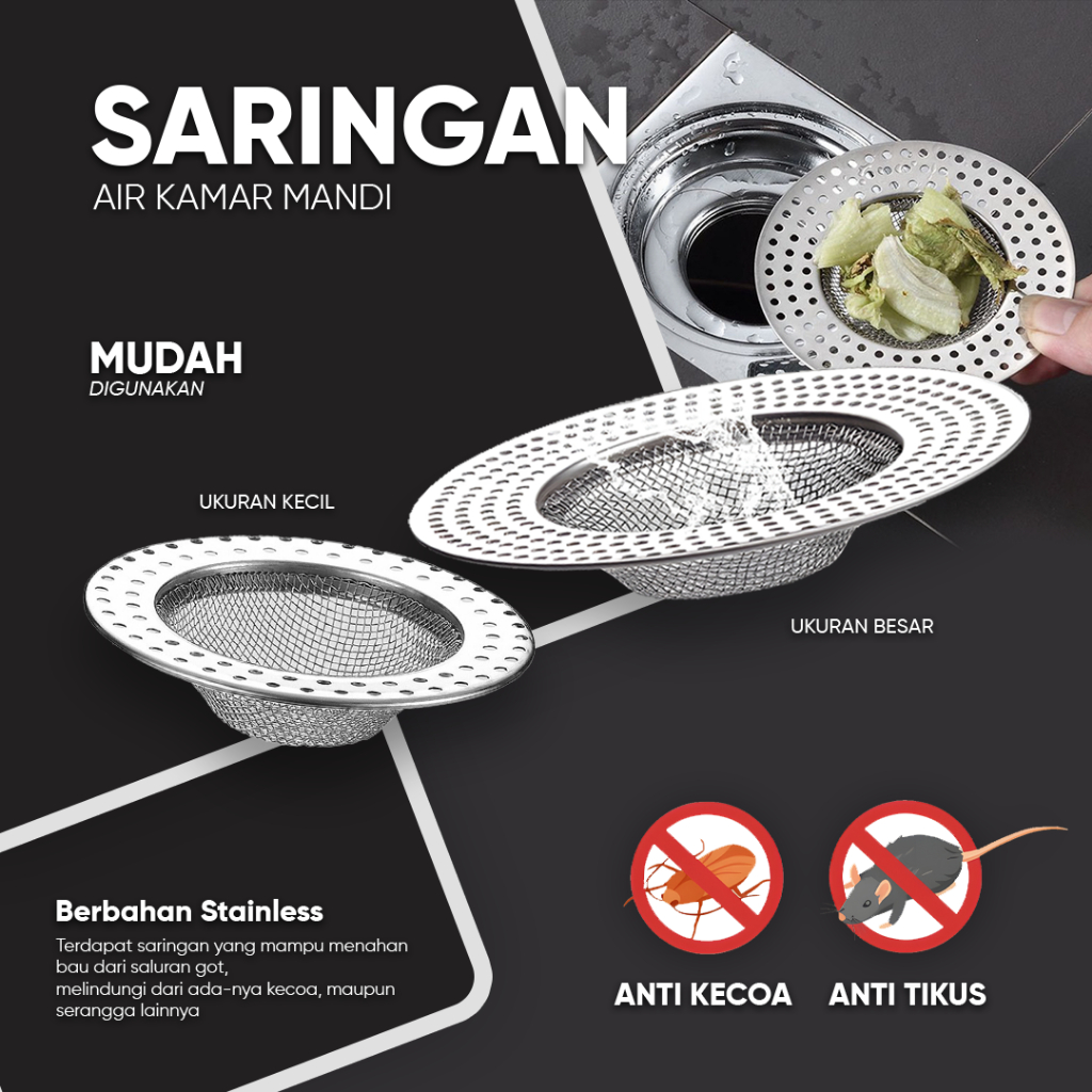Saringan Air Got Kamar Mandi Sink Filter Strainer Wastafel | Saringan Penutup Wastafel | Saringan Ai