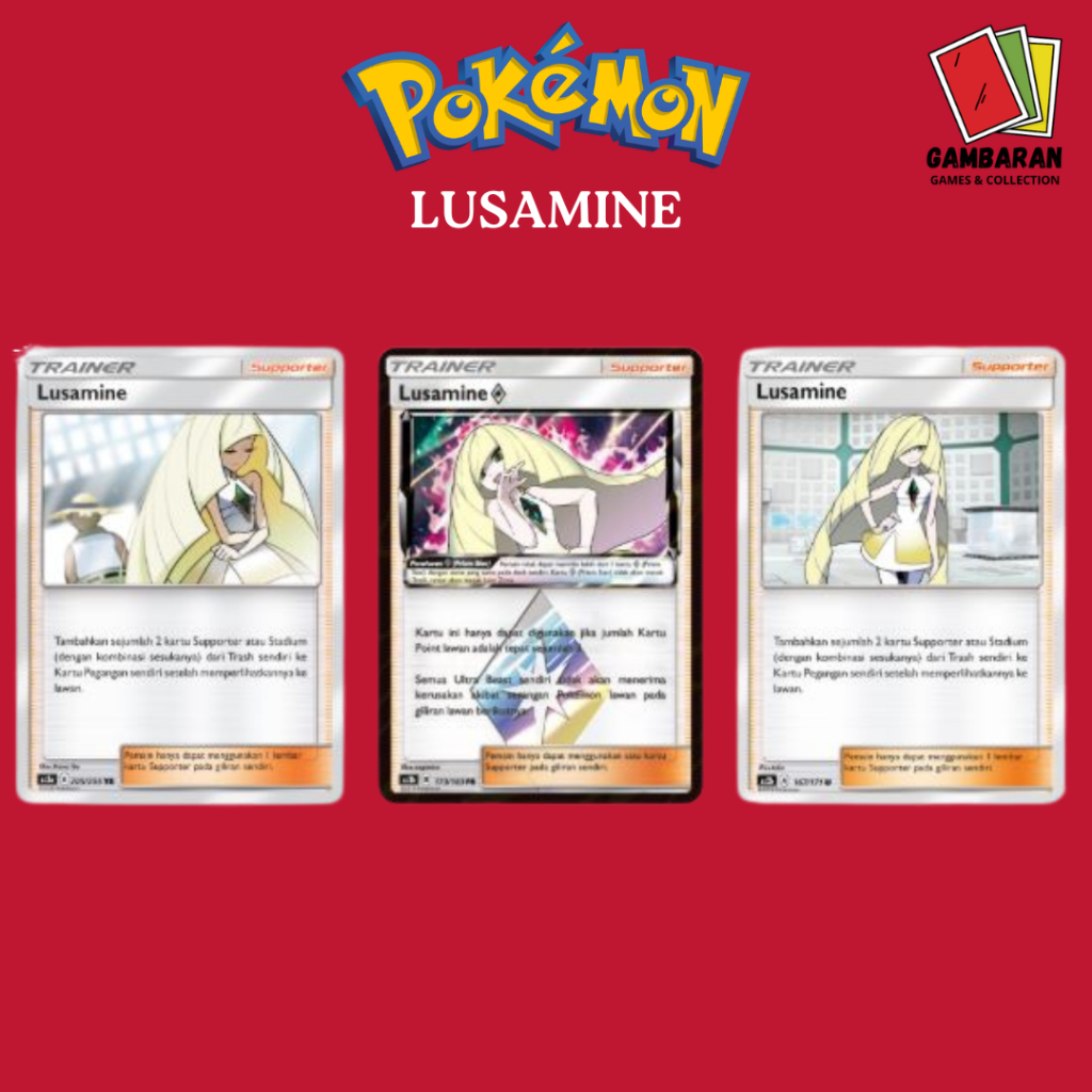 Lusamine AS2b AC3a Kartu Trainer Supporter Pokemon Indonesia TCG