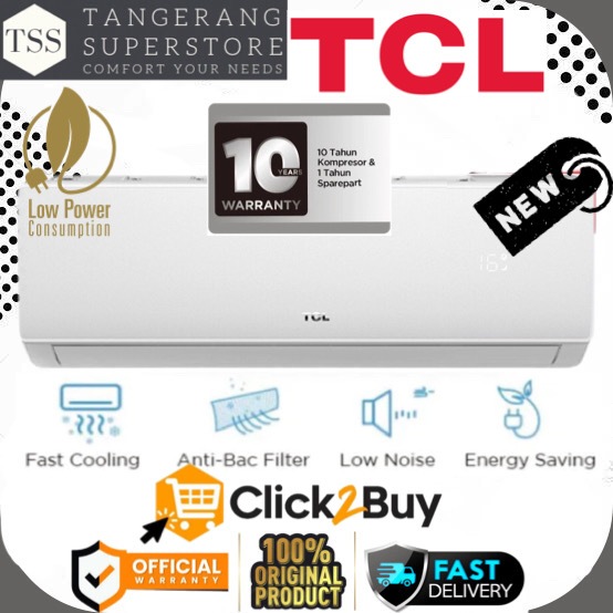 TCL AC 1/2 PK STANDARD TAC-05CSD 05CSD TAC05 SUPER COOLING LOW WATT AC TCL 1/2PK SPLIT AC TCL