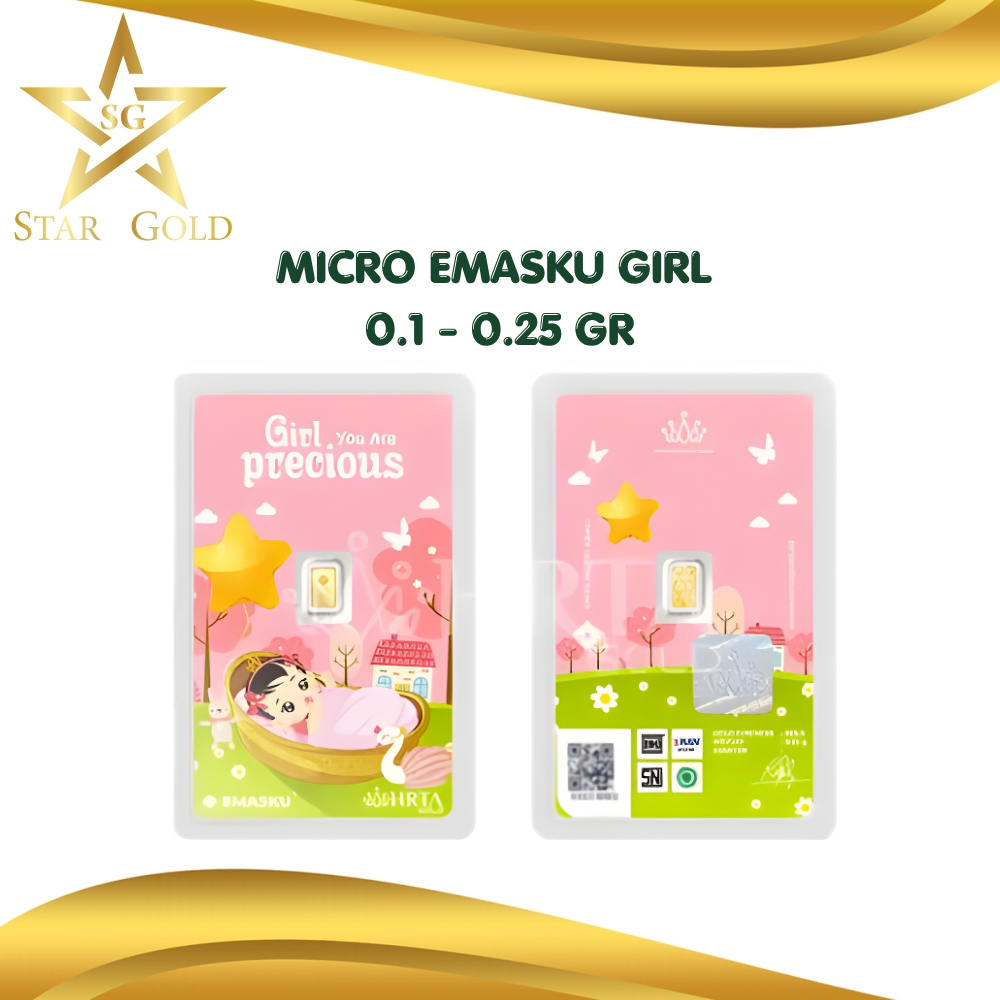 LOGAM MULIA MICRO GOLD EMASKU 0.1GR DAN 0.25GR BABY GIRLSERIES