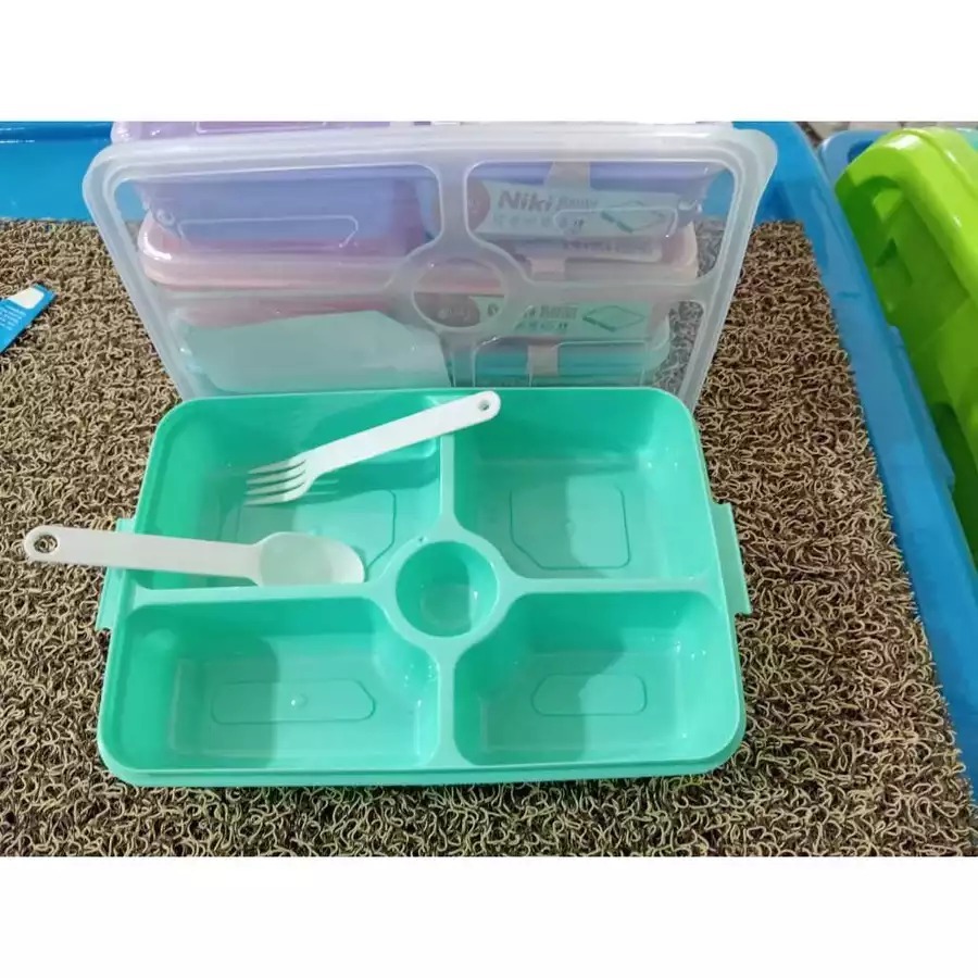 KOTAK MAKAN NIKI SEKAT 5 1500mL KIARA / LUNCH BOX NIKI SEKAT 5 / TEMPAT MAKAN BENTO SEKAT / OMPRENG 
