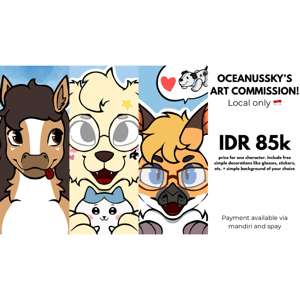 Oceanussky’s art commission/jasa buat gambar/furry art commission/jasa gambar furry