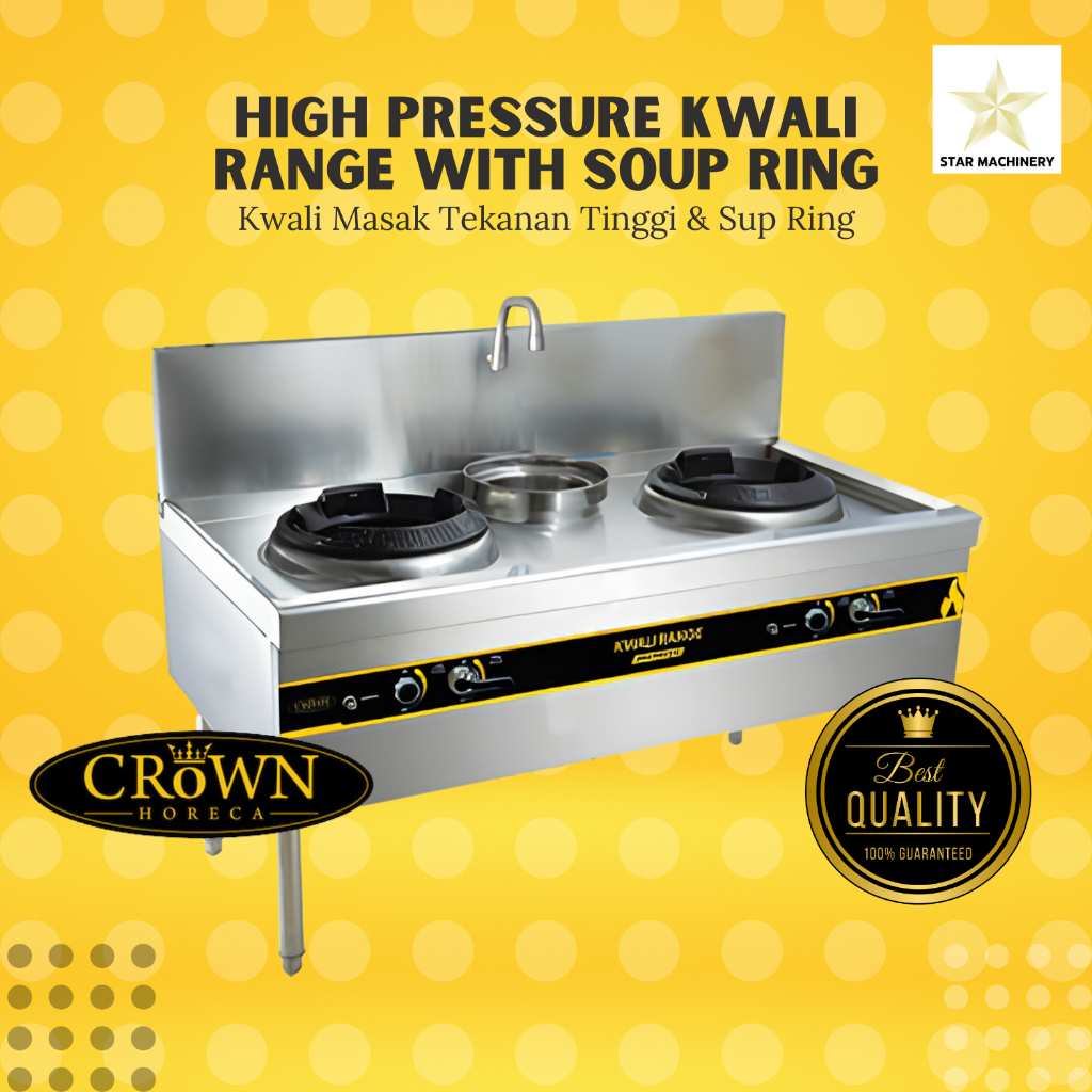 CROWN Kompor Gas Tungku High Pressure with Soup Ring - Kompor besar dan sup ring untuk resto cafe da