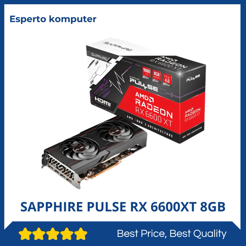 VGA SAPPHIRE PULSE RX 6600XT 8GB GDDR6 Fullset Normal Tested