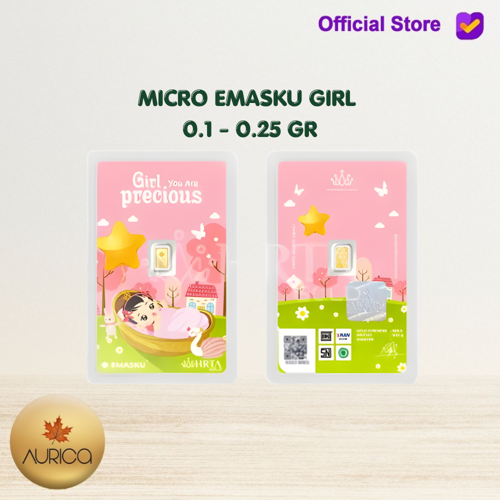 LOGAM MULIA MICRO GOLD EMASKU 0.1GR DAN 0.25GR BABY GIRL  SERIES