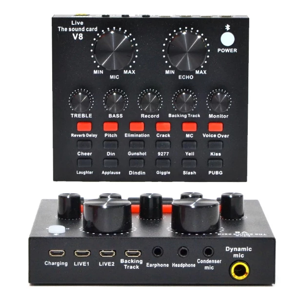 Sound card V8 Mixer Bluetooth SoundCard V8 Audio Soundcard