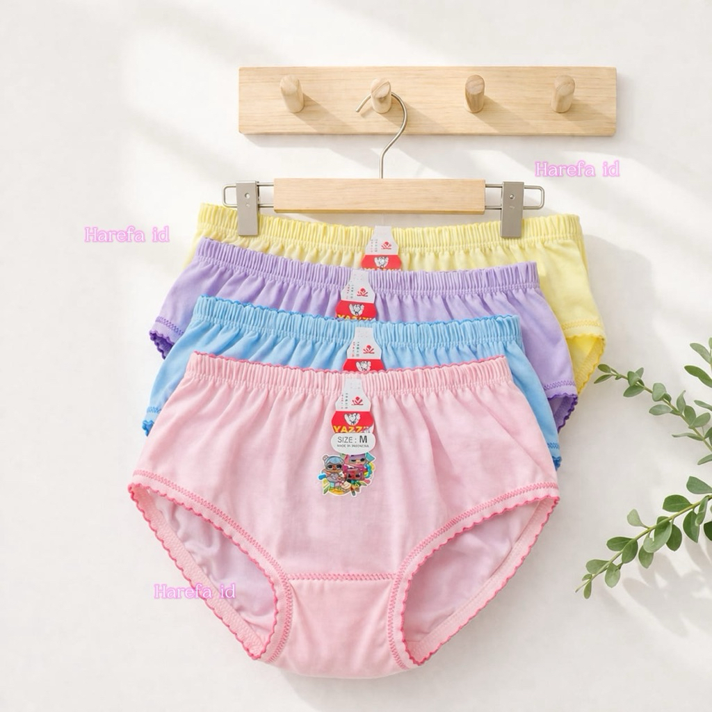 6pcs-CD Anak YAYAN PMR catton karet renda / cd anak yayan polos / cd anak pmr polos / CD anak peremp