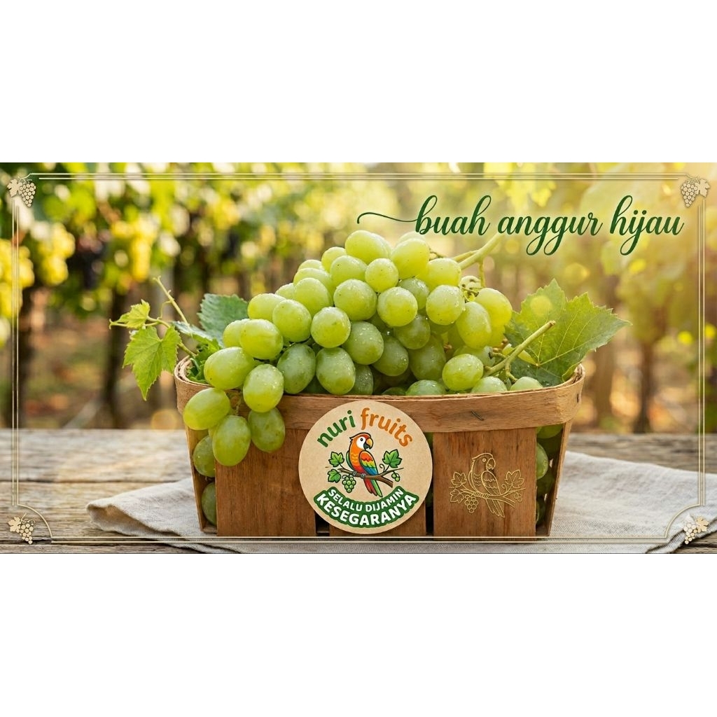 buah anggur hijau 500gram|buah anggur|nuri fruits|buah segar|buah segar bandung|anggur