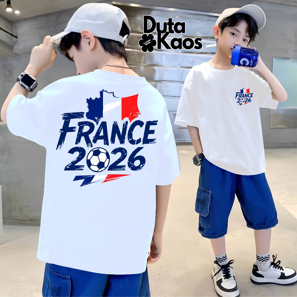 Kaos Bola ANAK ANAK PRANCIS PORTUGALLogo FIFA World Cup 2026 | Premium Classic T-Shirt | Kaos Negara