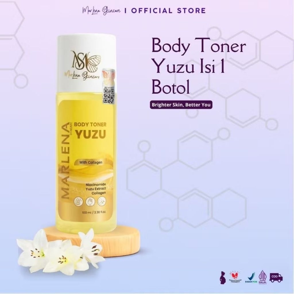 Marlena skincare toner badan platinum  YUZU COLLAGEN p