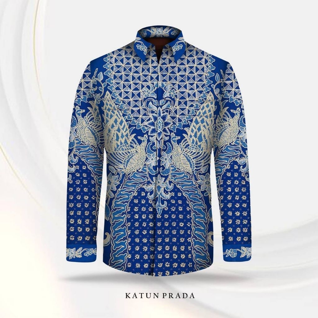 kain batik tulis pria bahan katun kain batik tulis pria prada emas warna biru