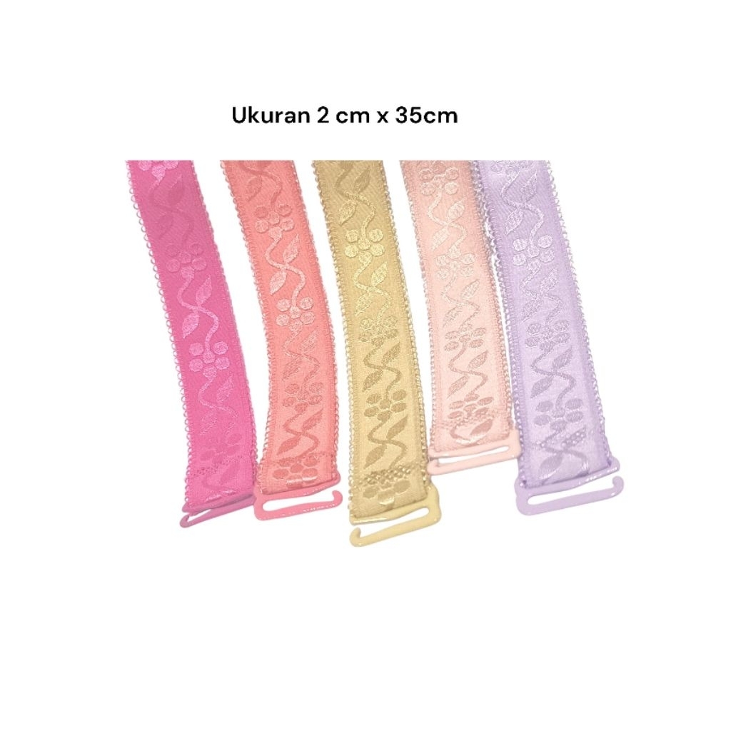 Tali Bh / bra Korea kain karet lebar 1.3cm 2cm warna polos silicon