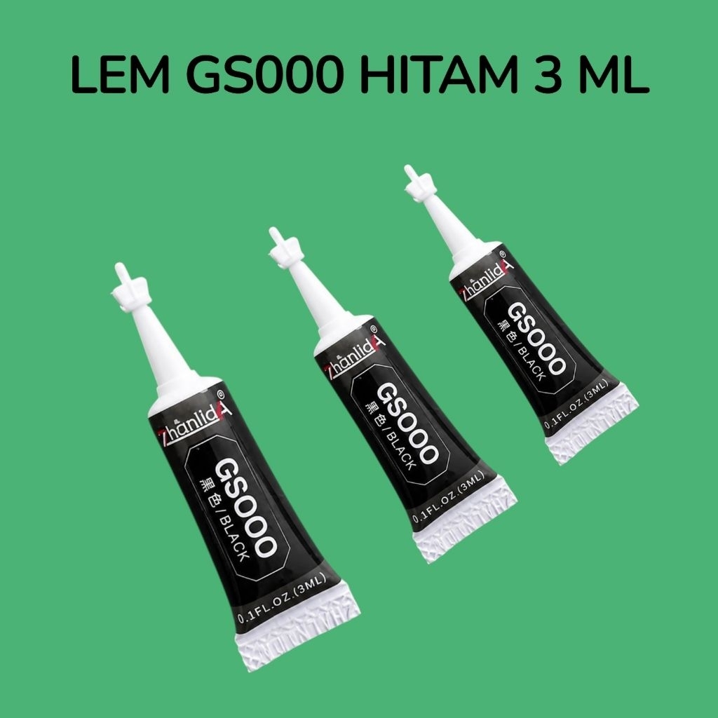 Lem GS000 Hitam 3ML Perekat LCD Touchscreen HP Frame Backdoor Fleksibel Kuat Cepat Kering