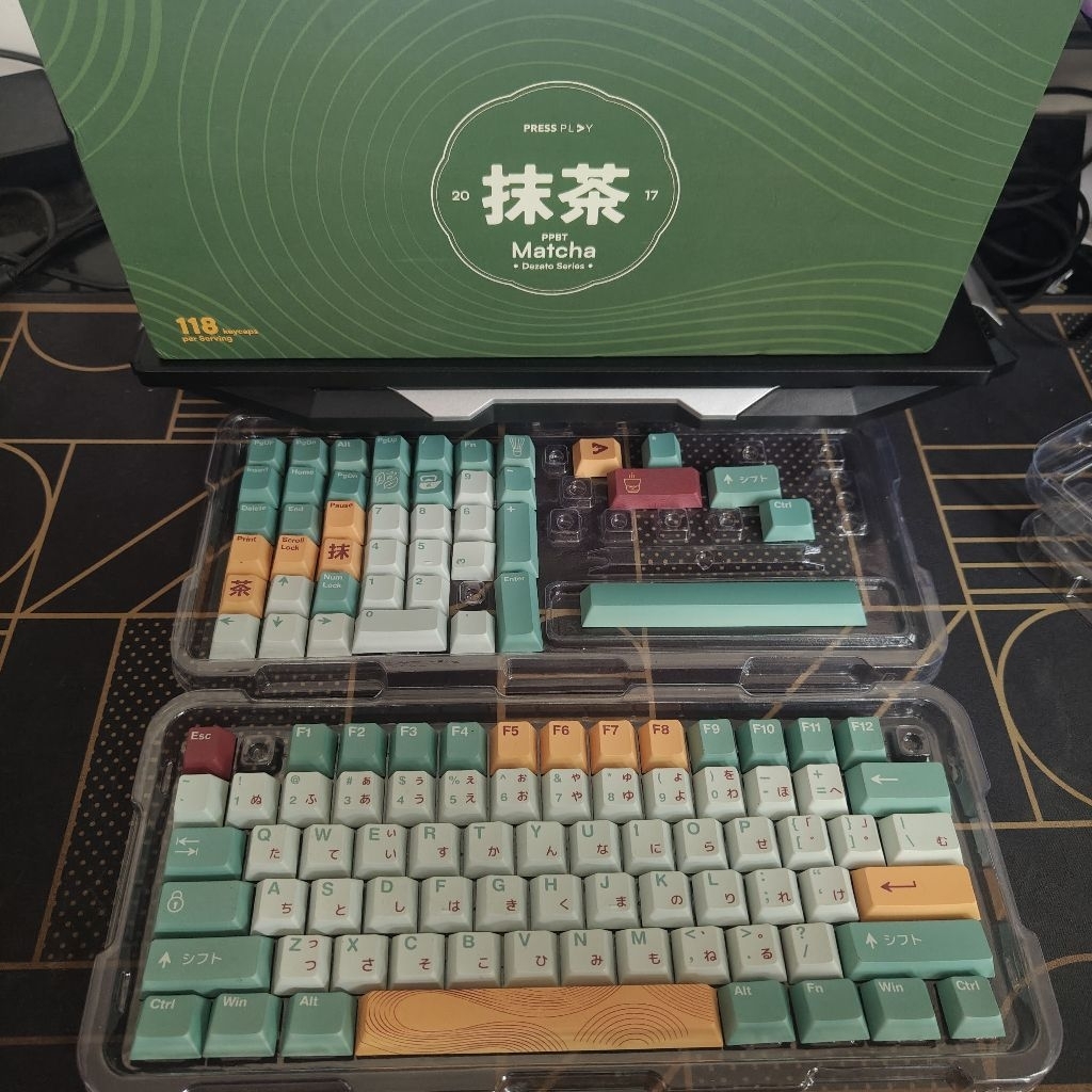 Press Play Matcha PBT Keycaps 118 Set Cherry Profile