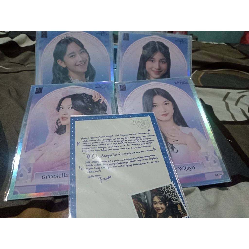 Photoprint Benefit Wonderland JKT48 & Letter/Surat #KuSangat Suka Freya, Greesel, Michie, Delynn