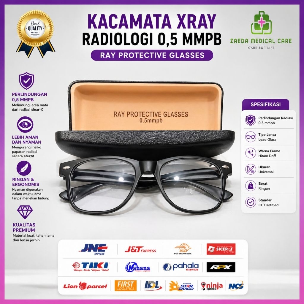Kacamata Xray Radiologi 0.5 mmpb | Lead Glasses Anti Radiasi Sinar X | Kacamata Proteksi Radiografer