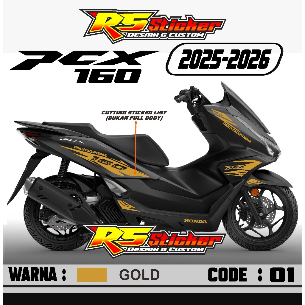 Cutting Sticker  PCX 160 NEW 2025 - Aksesoris Motor Stiker Honda PCX 160 2025 Minimalis Skotlet Lis 