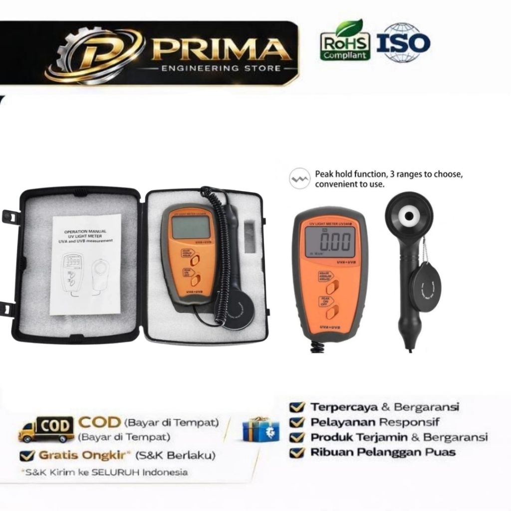 UV340B Professional Pocket Portable UV Light Meter UVA & UVB Measure