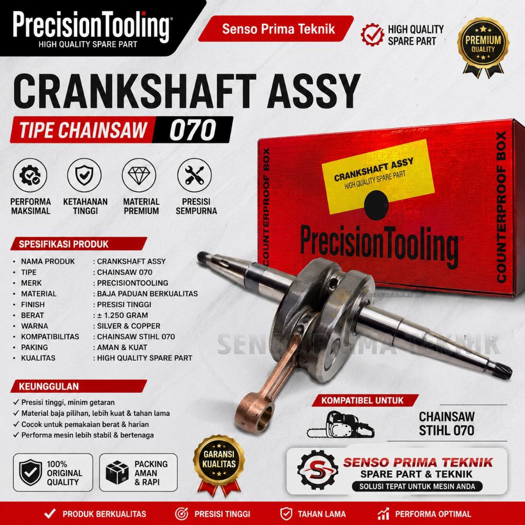 CRANKSHAFT ASSY TIPE 070 PRECISION TOOLING ASKRUK SENSO BESAR 070 PRECISION TOOLING ORIGINAL