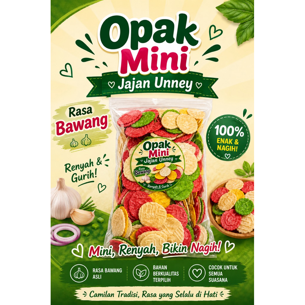 OPAK GAPIT MINI RASA BAWANG WARNA WARNI KHAS GRESIK JAJAN UNNEY