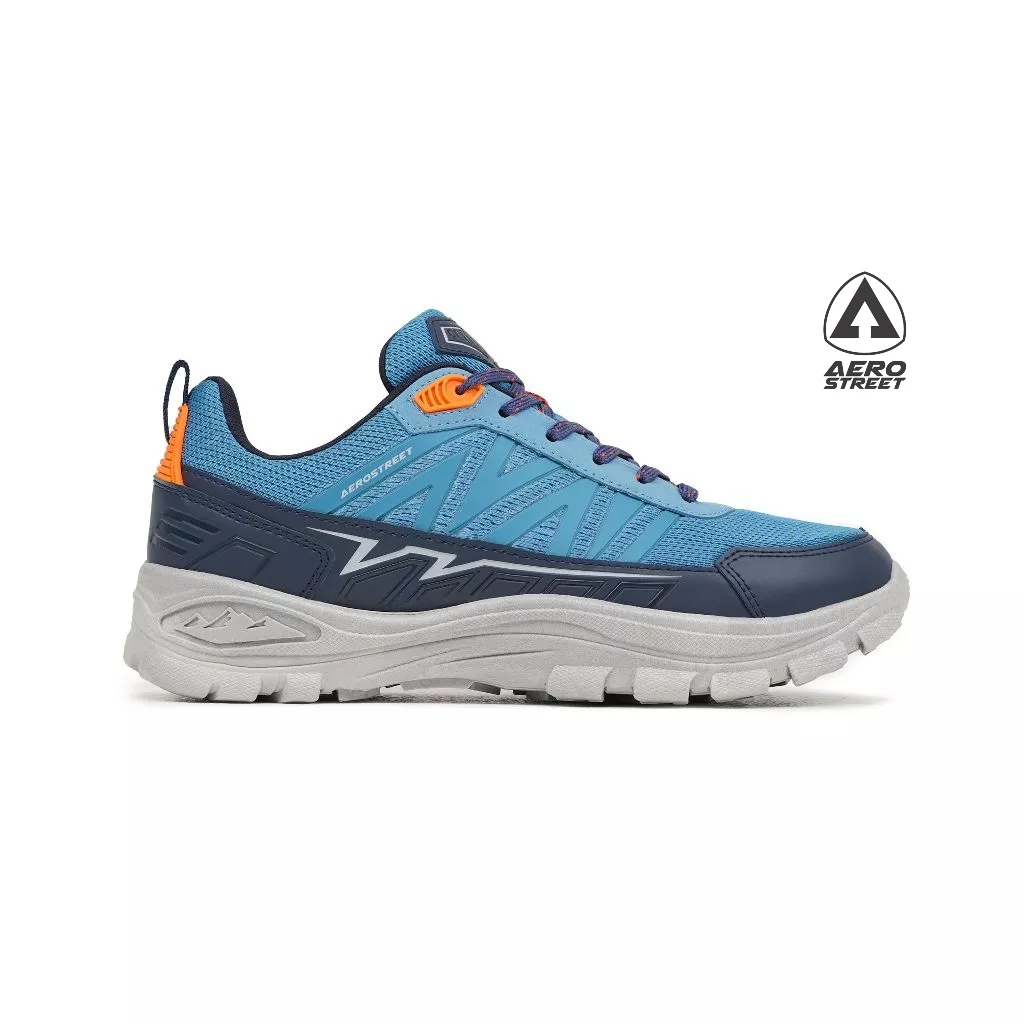 Aerostreet Trex Outdoor Shoes Unisex Abu/Biru Tua/Oranye sepatu Boots Pria Wanita Sporty Aktivitas t