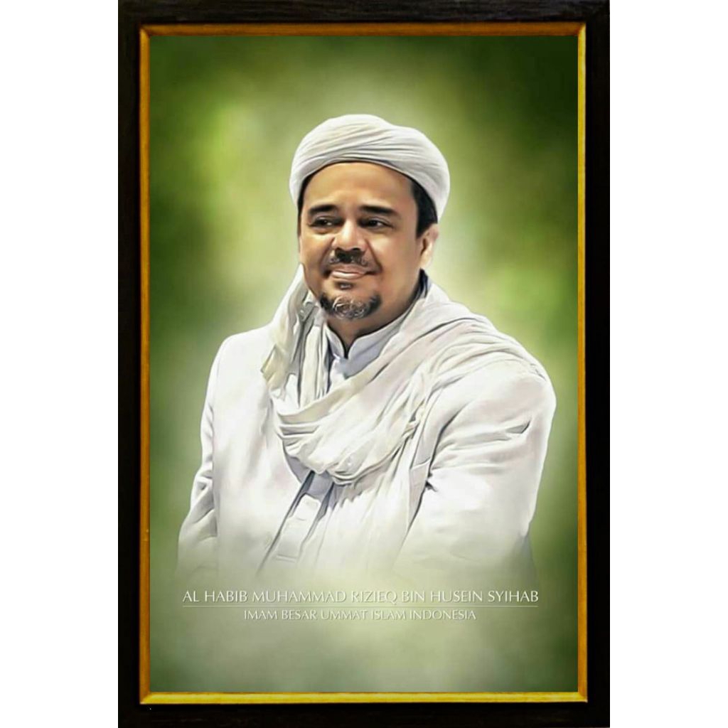HIASAN DINDING AESHTETIC IMAM BESAR FPI HABIB RIZIEQ GAMBAR CETAK+BINGKAI UK 45X65