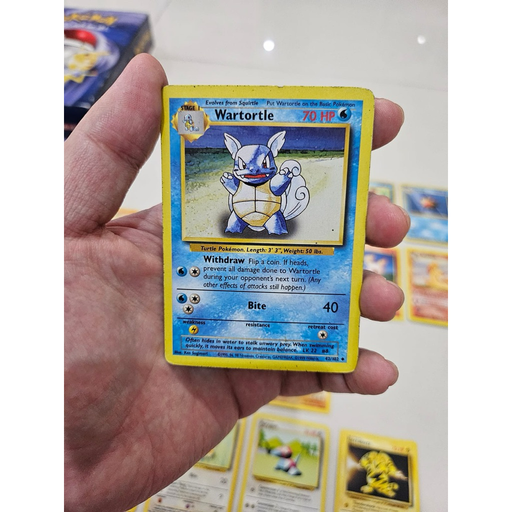 Kartu pokemon wartotle 42/102 base set 1999 original vintage rare langka