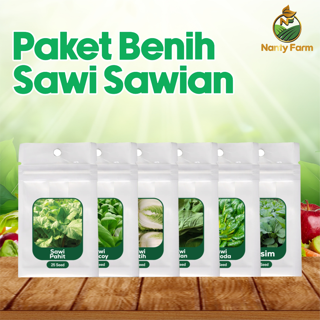 Paket 6 Benih Sawi Paket Benih Sawi - Sawian Paket Benih Sayuran Sawi Pakcoy Sawi Caisim Sawi Putih