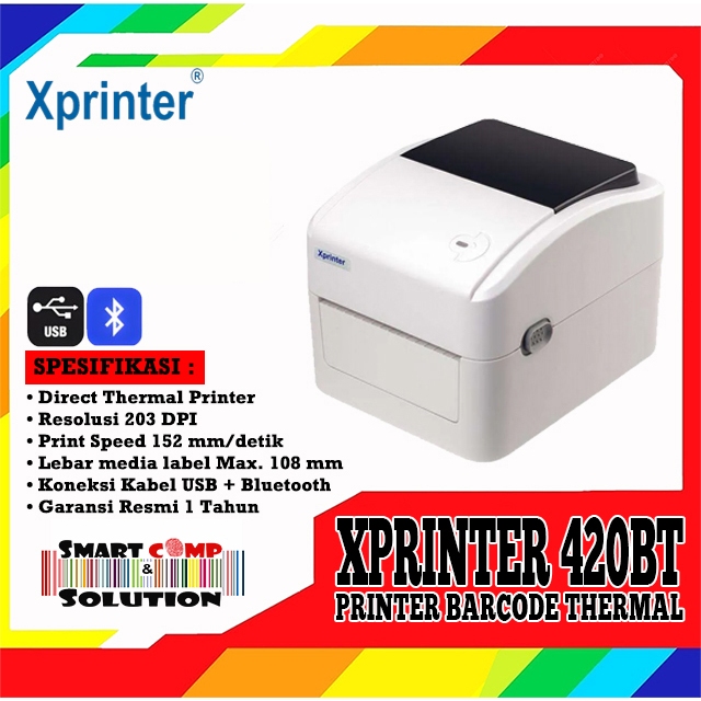 Printer Barcode Label Thermal USB Bluetooth - Xprinter 420BT / XP-420 / XP 420B / XP420B - Print Res