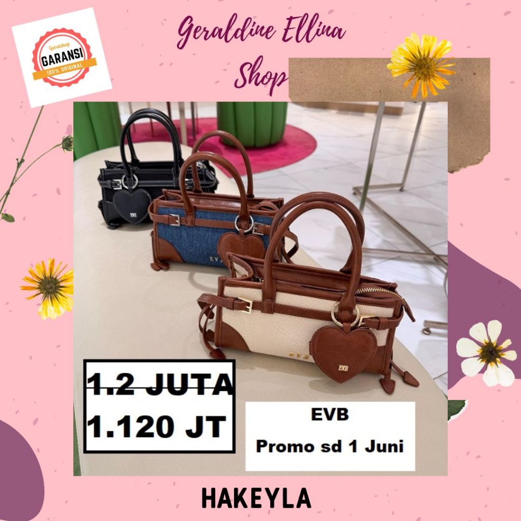 Tas selempang wanita EVB sale sling bag 100% Original seri HAKEYLA