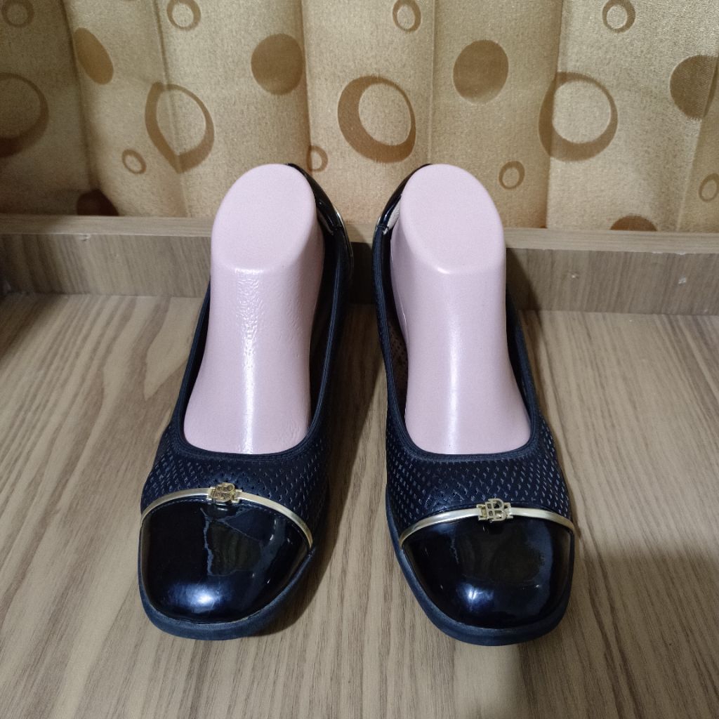 Sepatu wedges heels evb everbest hitam 40 preloved pl sepatu kerja hak tahu original