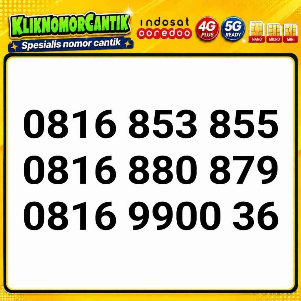 nomor cantik Indosat 10 digit 4G&5G kartu perdana IM3 10 digit A6