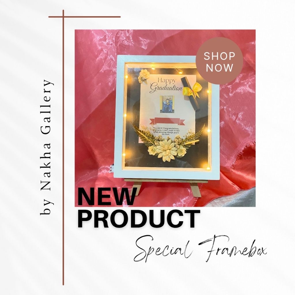 Special Frame Box Custom Mahar Pernikahan | Frame Mahar Lampu LED Aesthetic | Kado Wisuda Anniversar
