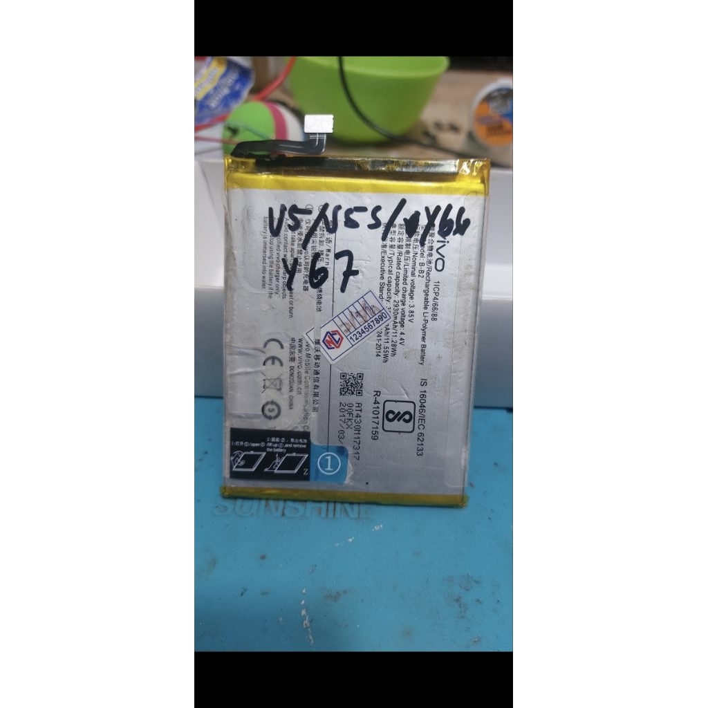 baterai b-b2 vivo y66 / y67 / v5s