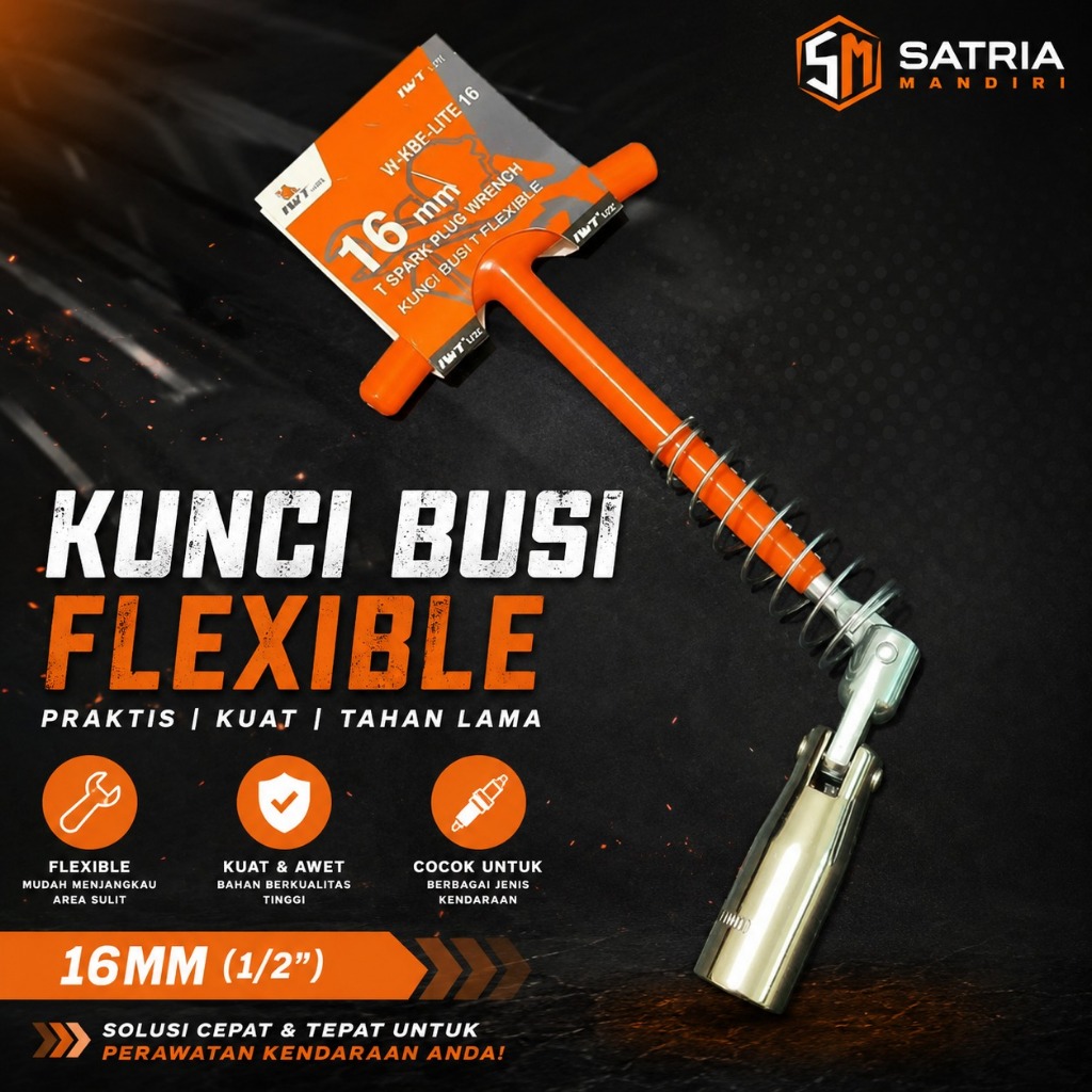 kunci busi 16mm Kunci Busi Flexible 16MM / Kunci Busi 16 MM Motor Mobil - YUKIDO