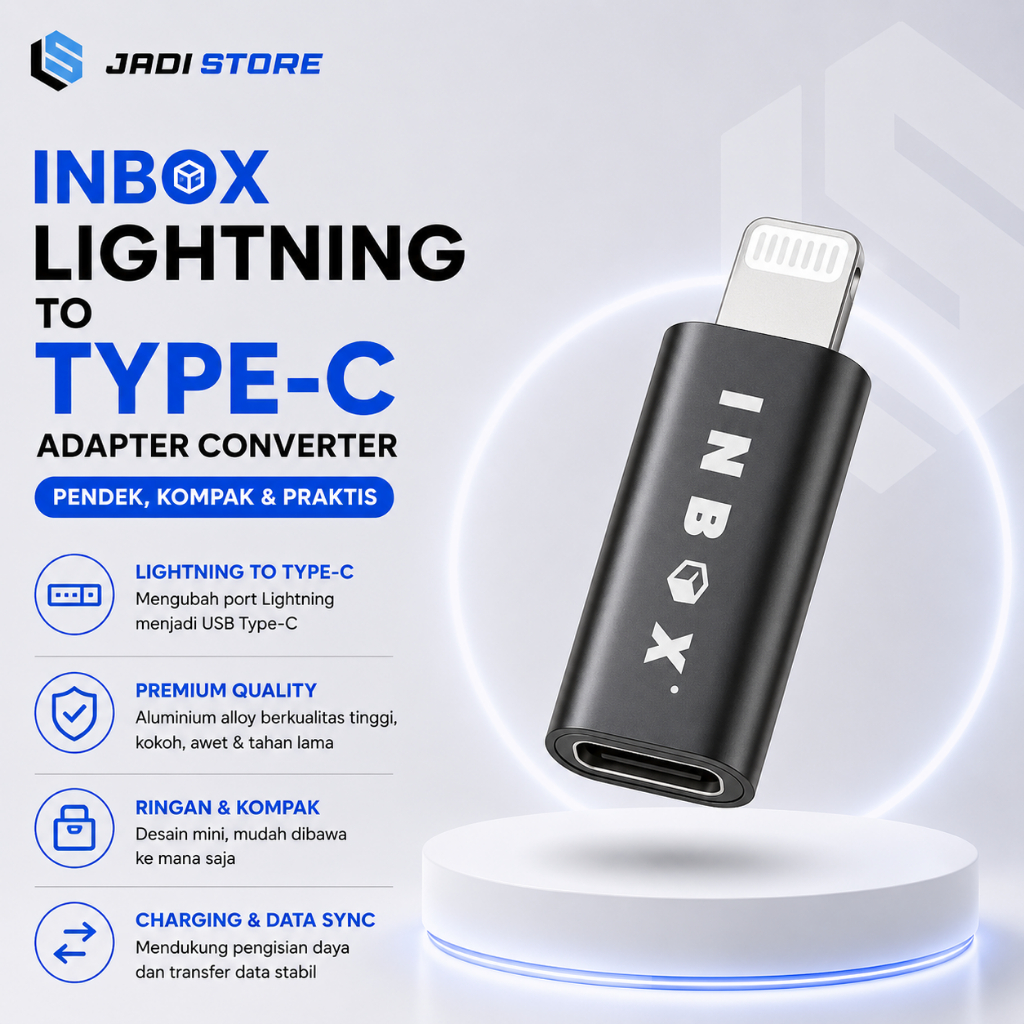 INBOX Adapter Converter Lightning to Type C Type-C Pendek Adapter Kabel USB Konektor Adapter Iphone 