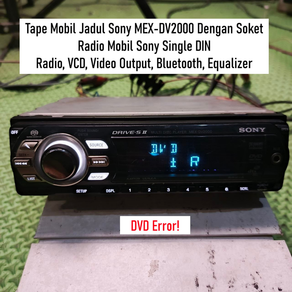 Tape Mobil Jadul Sony MEX-DV2000 Sudah Bisa Bluetooth | Dengan Soket | Video Output
