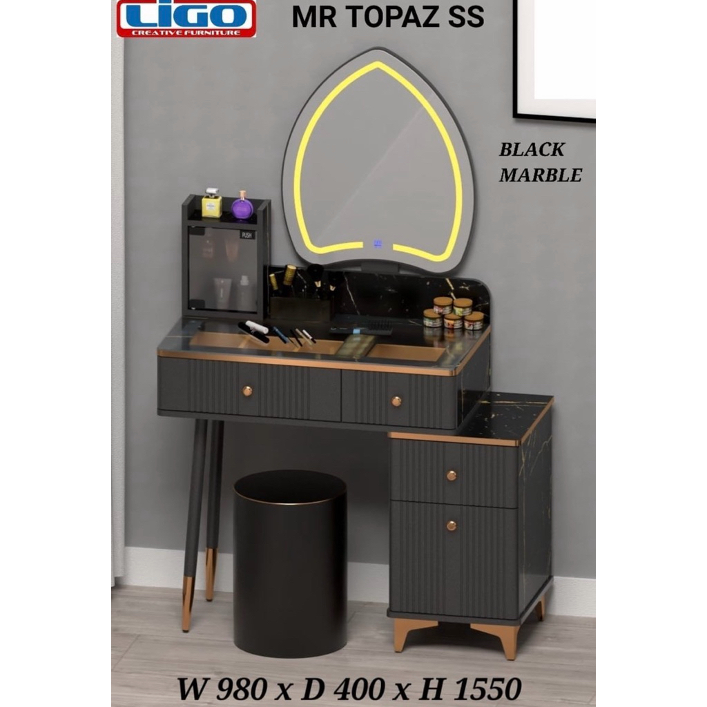 Meja Rias Mewah Lampu LED TouchScreen