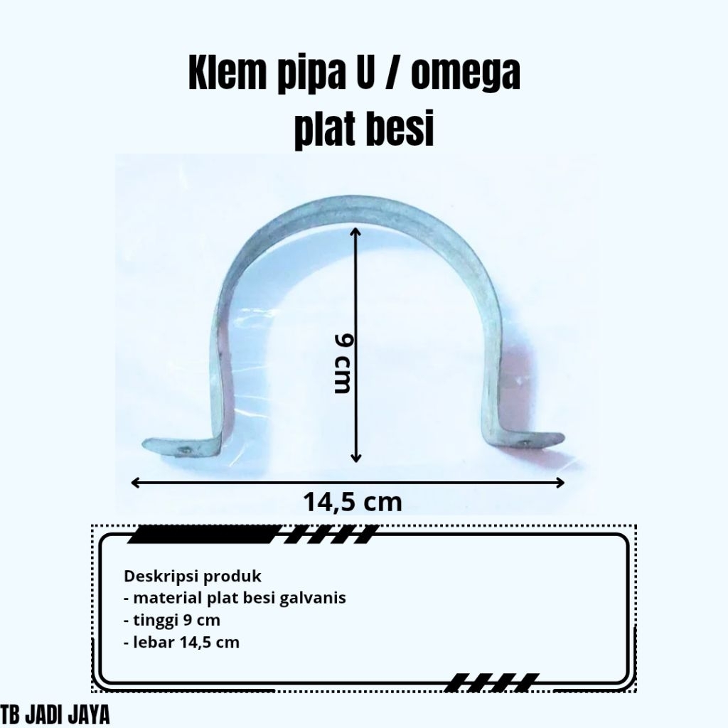 termurah klem pipa U plat besi