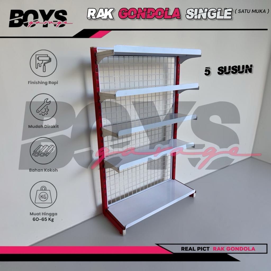 Rak Minimarket Single 5 Susun T. 150 & T.120 Rak Single minimarket starting & jointing Rak Single Mi