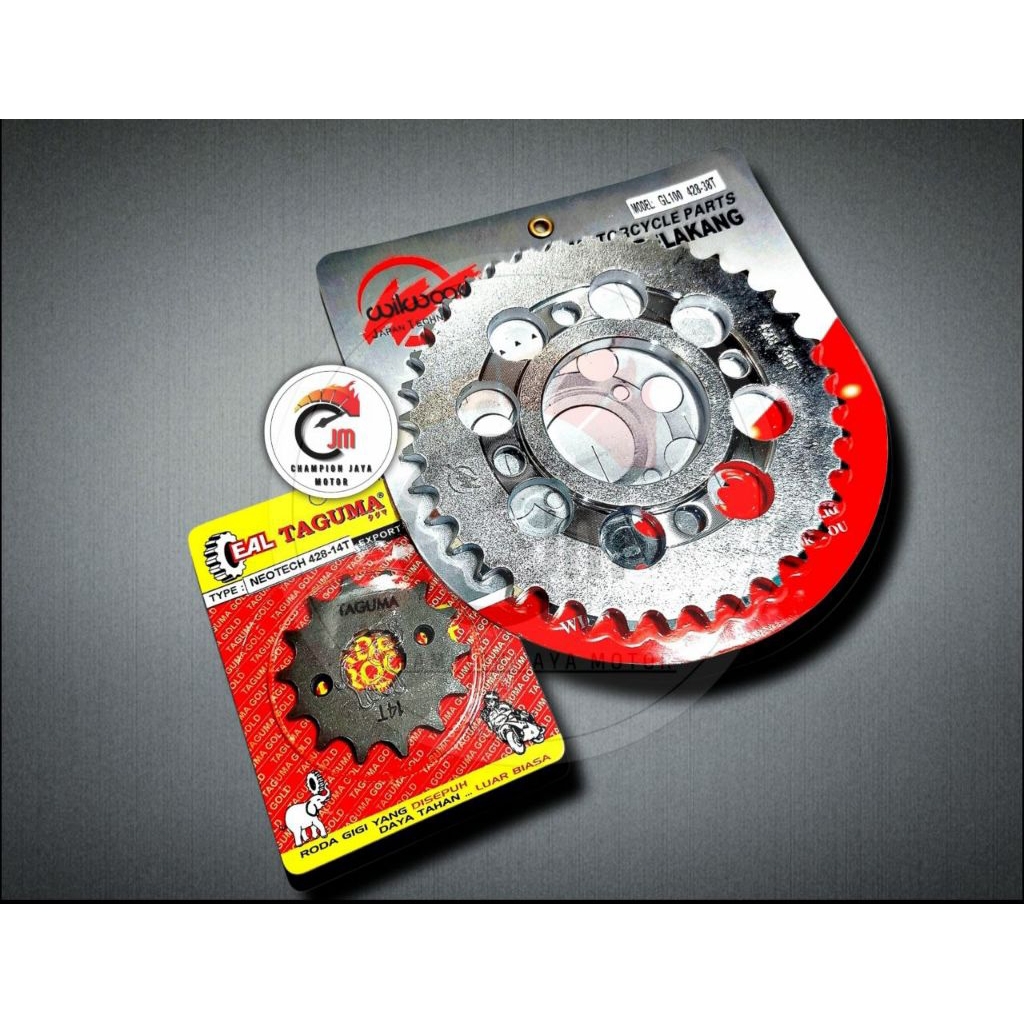 GEAR GIR DEPAN + BELAKANG 428 GL PRO NEO TECH MEGA PRO LAMA NEW MEGA PRO SONIC GL MAX HONDA TIGER VI